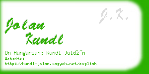 jolan kundl business card